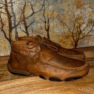 Men's Twisted X chukka/moc  Brown Leather Boots size 8.5